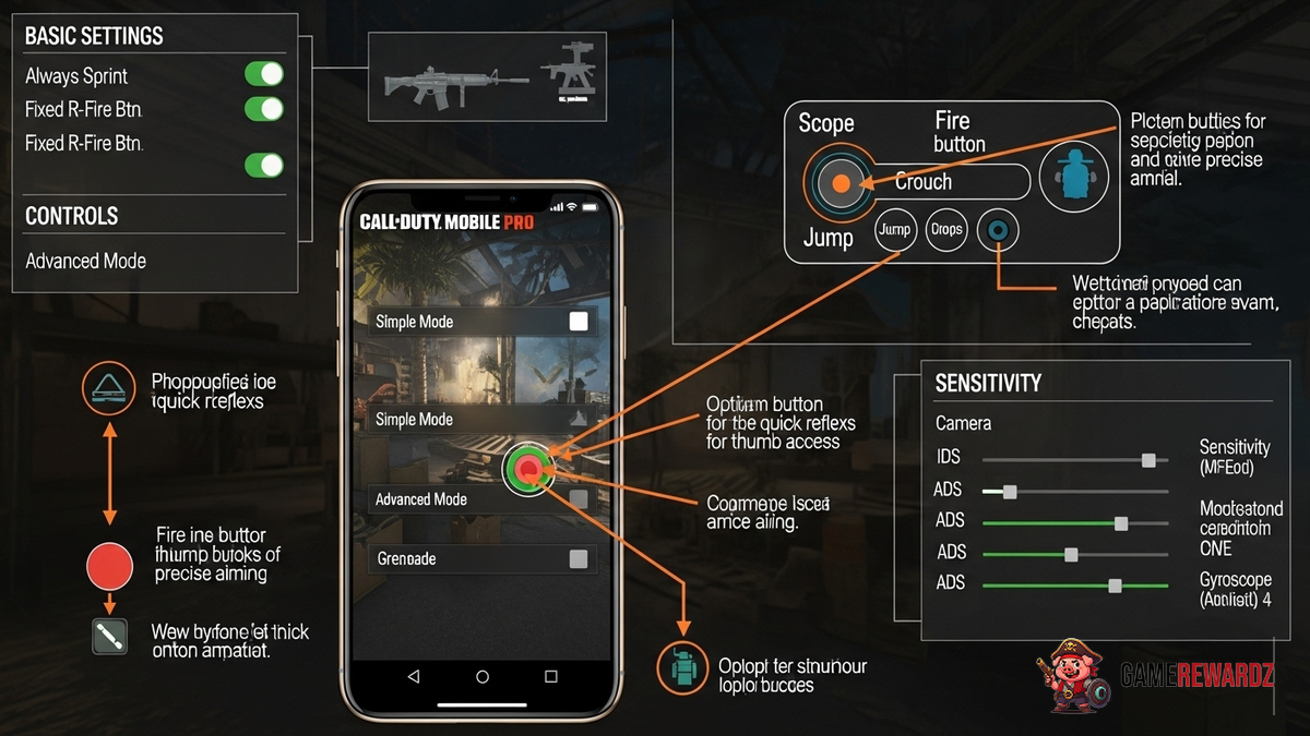 COD Mobile Pro Settings and HUD Layout